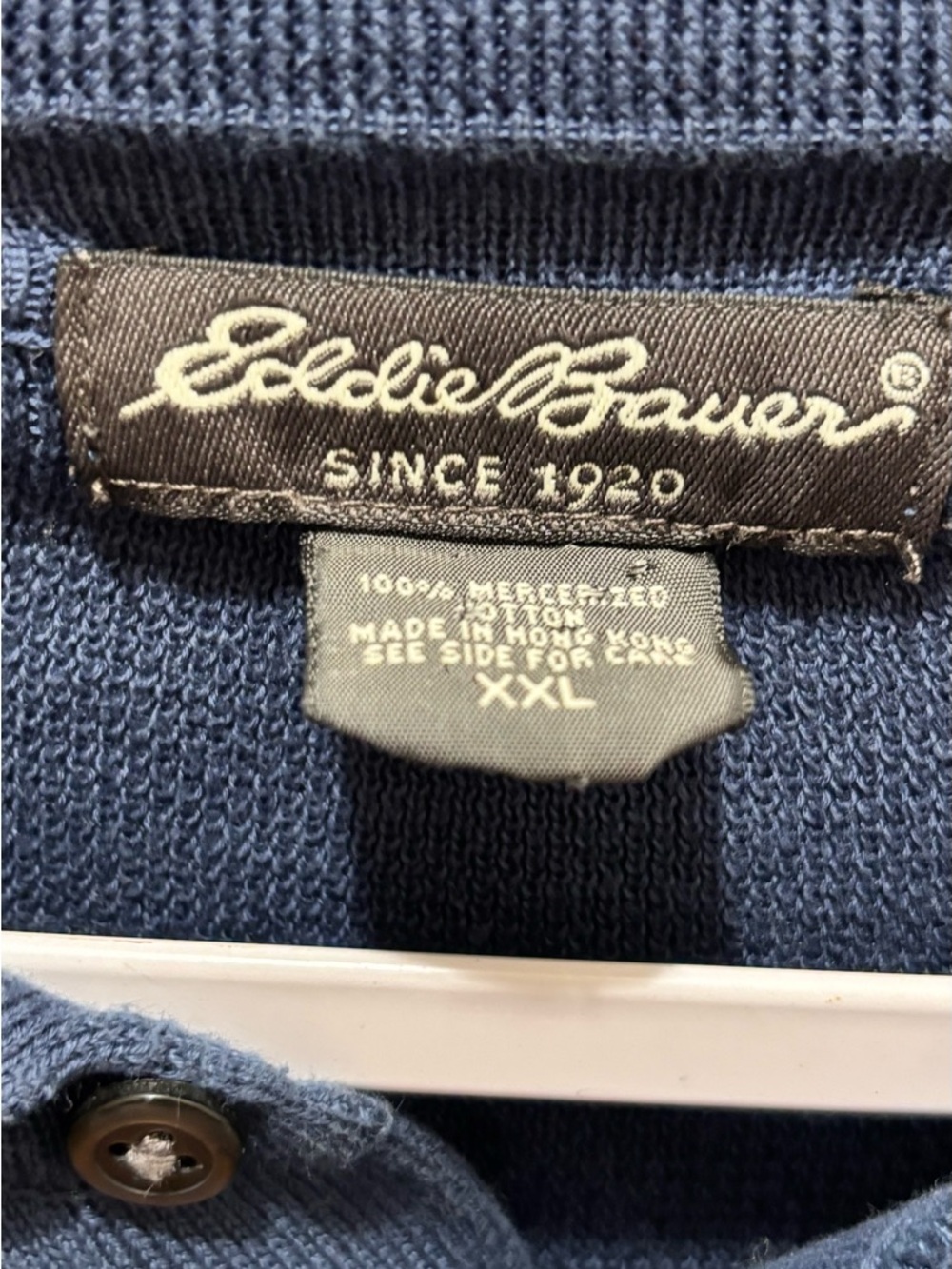 Eddie Bauer Two-Tone Blue & Navy Long-Sleeve Polo - Picture 2 of 5